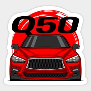 Front Red Q50 Sedan JDM Sticker